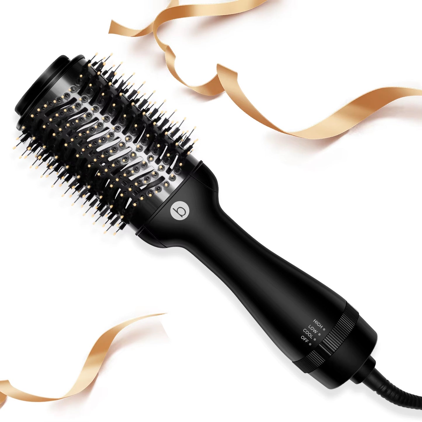 3 In 1 Hot Air Comb Electric Black Hair Dryer Brush Hot Air Comb Straight Hair Comb